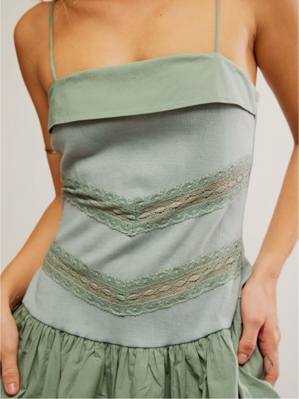 Free People Bliss Beauty Mini Dress Lily Pad - Picture 2 of 7